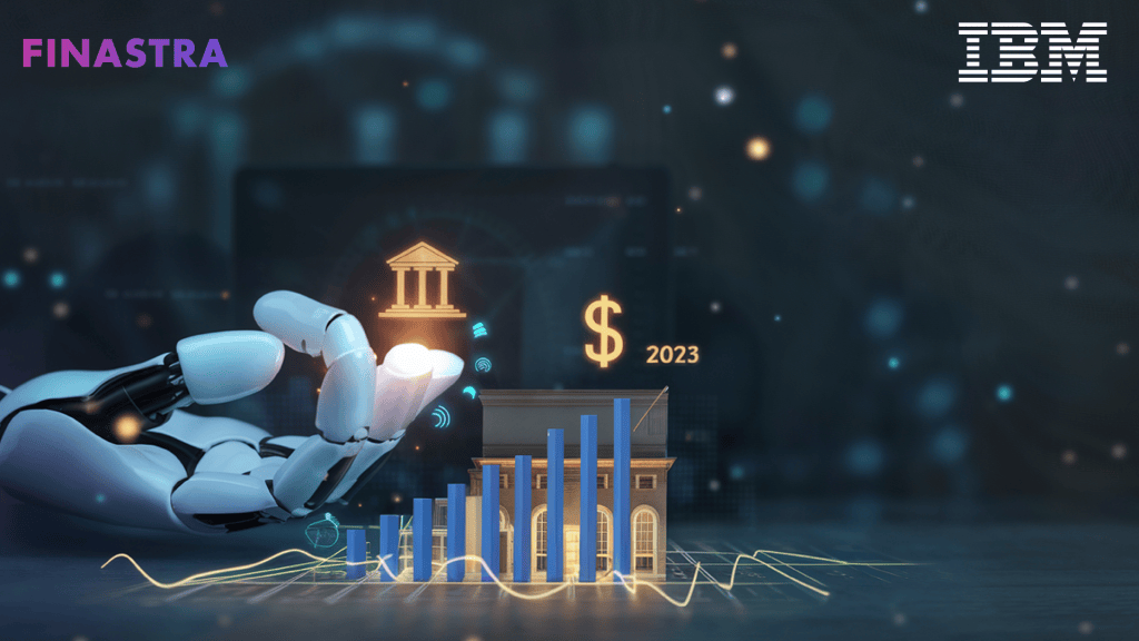 Finastra and IBM executives announcing the AI-powered Lending Cloud Service for efficient loan management.